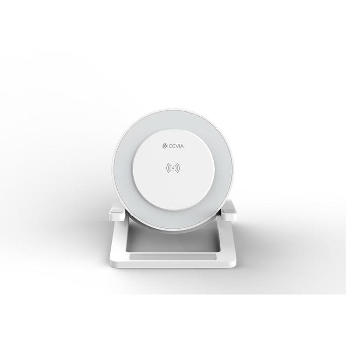 Devia - Devia Trådlös Laddare 15W Bluetooth-Högtalare och Lampa - Vit