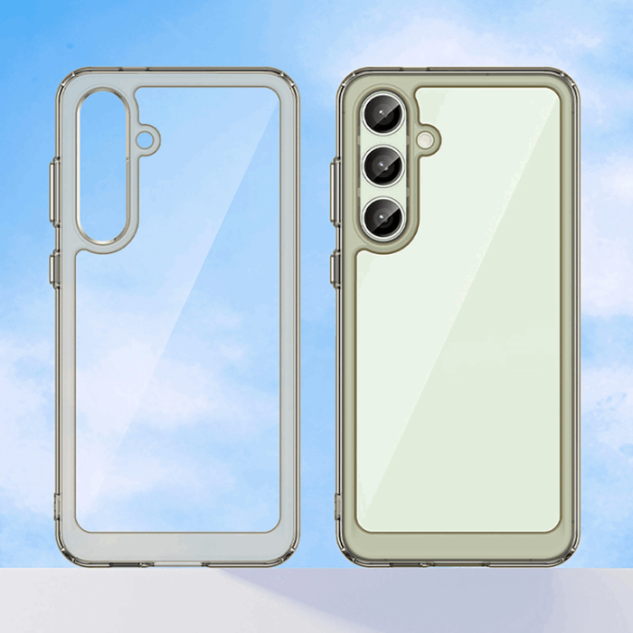 OEM - Galaxy S24 FE Mobilskal Outer Space med Ram - Clear Svart