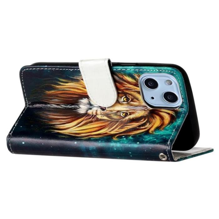 A-One Brand - iPhone 14 Plus Plånboksfodral Folio Flip - Lion
