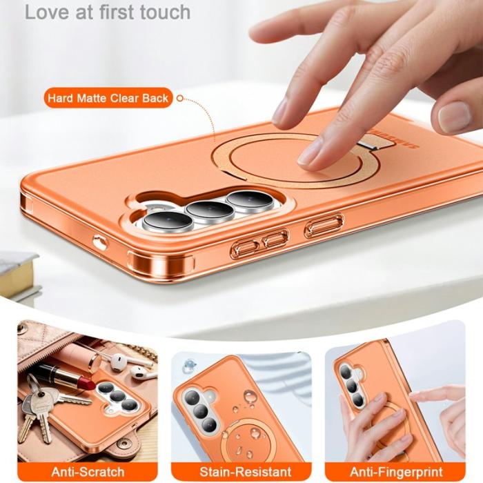 OEM - Mobilskal för Samsung Galaxy S26 Magnetiskt Kickstand TPU + PC - Orange
