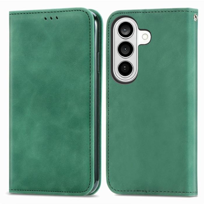 OEM - Mobilfodral för Samsung Galaxy S26 Plus Konstläder Magnetisk - Grön