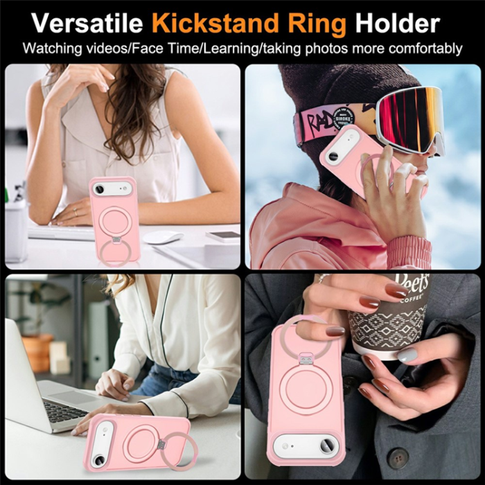A-One Brand - iPhone 17 Air Mobilskal MagSafe TPU+PC Kickstand - Rosa