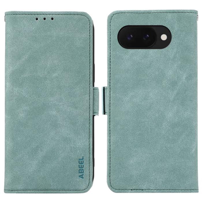 ABEEL - ABEEL Google Pixel 9a Plånboksfodral Konstläder Folio Ställ Blå