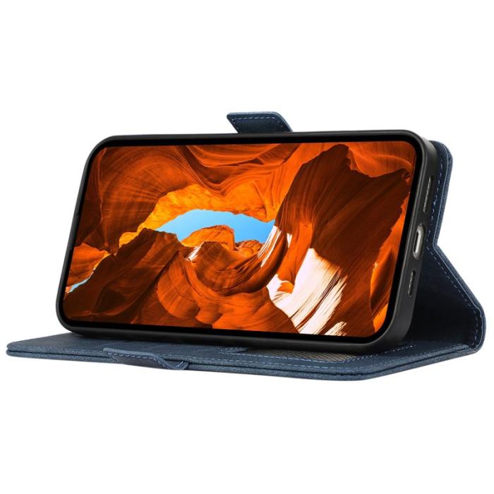 ABEEL - ABEEL Google Pixel 9a Plånboksfodral Konstläder Folio Ställ Blå