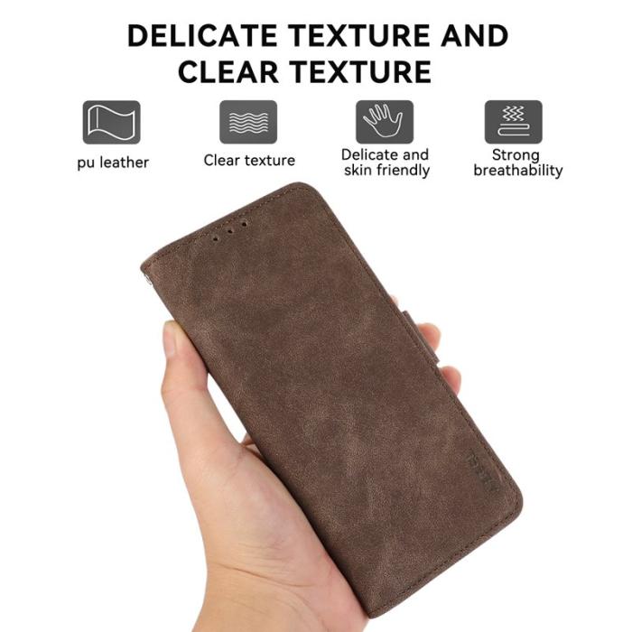 ABEEL - ABEEL Google Pixel 9a Plånboksfodral Konstläder Folio Ställ Brun