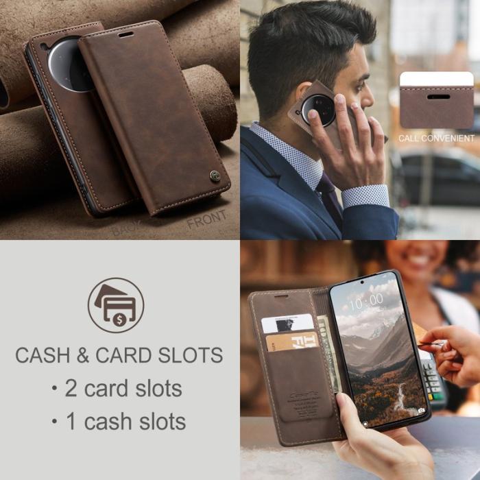 Caseme - CASEME 013 Xiaomi 15 Ultra Case Plånboksfodral Konstläder - Kaffe