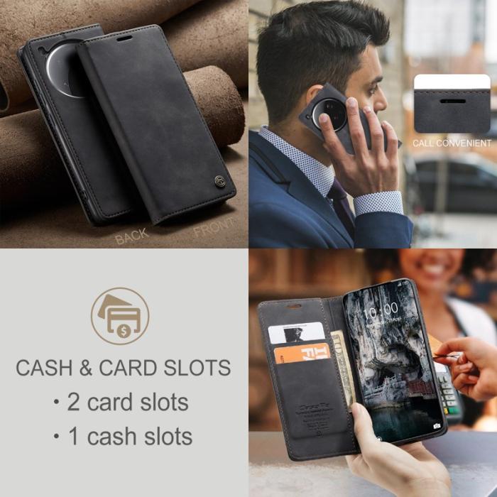 Caseme - CASEME 013 Xiaomi 15 Ultra Case Plånboksfodral Konstläder Svart