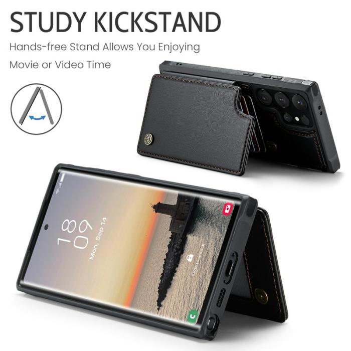 Caseme - CASEME C22 Mobilskal till Samsung Galaxy S24 Ultra Läder Svart