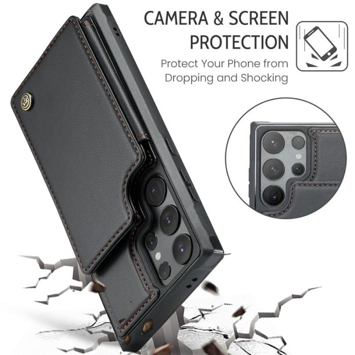 Caseme - CASEME C22 Mobilskal till Samsung Galaxy S24 Ultra Läder Svart
