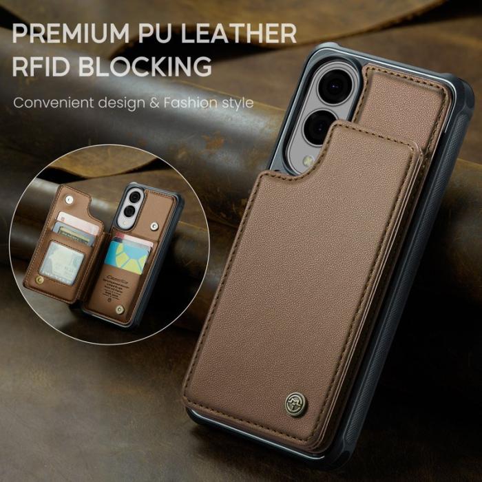 Caseme - CASEME C22 Samsung Galaxy S25 Edge Fodral Konstläder Brun