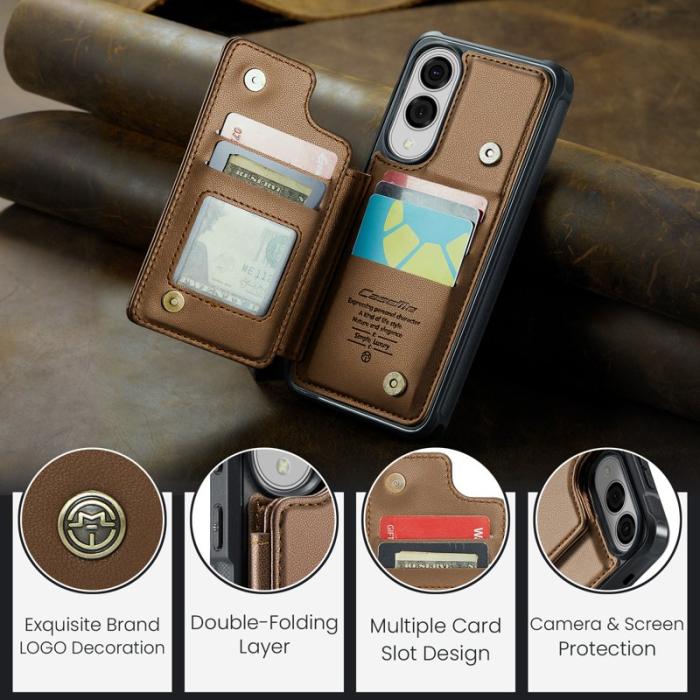 Caseme - CASEME C22 Samsung Galaxy S25 Edge Fodral Konstläder Brun