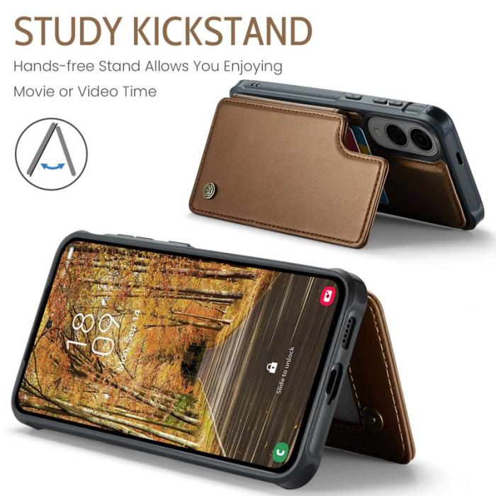 Caseme - CASEME C22 Samsung Galaxy S25 Edge Fodral Konstläder Brun