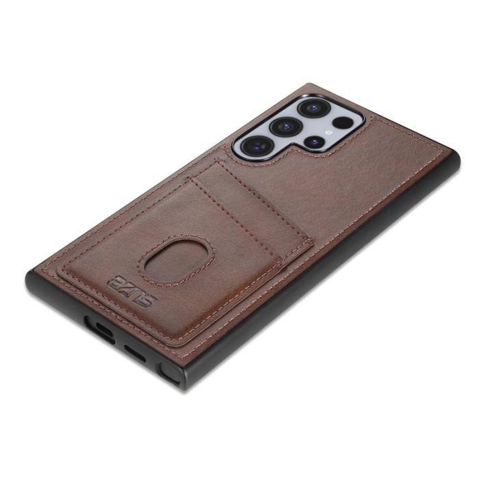 AZNS - AZNS K1 Series Samsung Galaxy S25 Ultra Fodral - KonstLäder - Brun