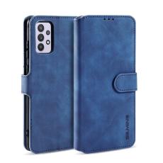 DG.MING - DG.MING Retro Konstl&auml;derPl&aring;nboksfodral Samsung Galaxy A32 5G Bl&aring;