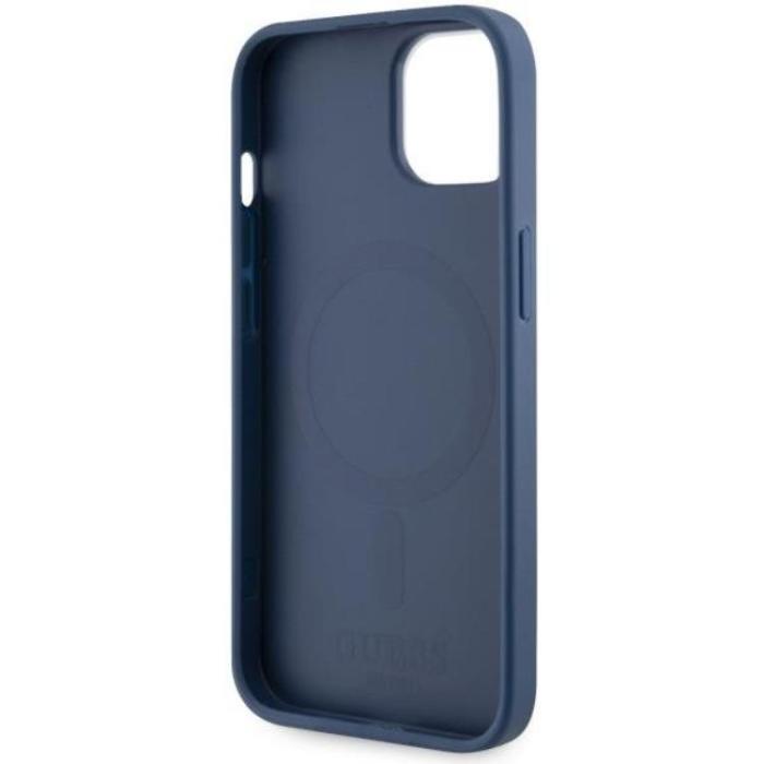 Guess - Guess iPhone 14 Plus Mobilskal MagSafe Printed Stripes Blå