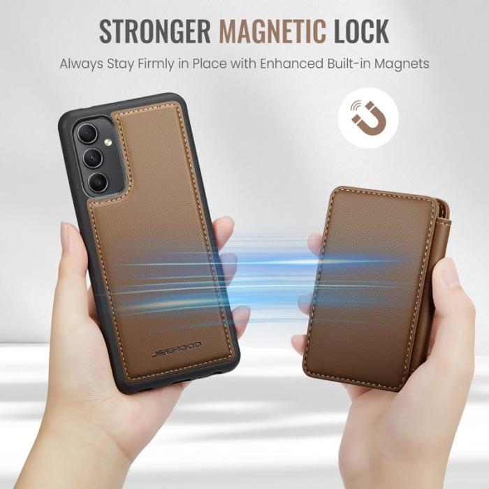JEEHOOD - JEEHOOD J05 Fodral för Samsung Galaxy A54 5G Konstläder Brun