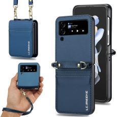LC.imeeke - LC.IMEEKE L1 f&ouml;r Samsung Galaxy Z Flip4 Fodral KonstL&auml;der - Bl&aring;