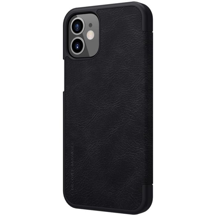 UTGATT5 - Nillkin Qin original leather Fodral till iPhone 12 mini Svart