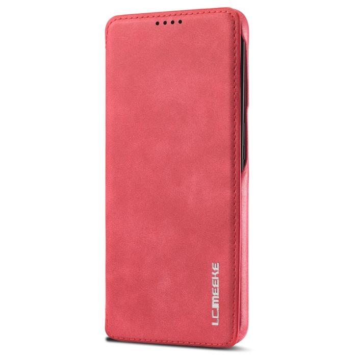 LC.imeeke - LC.IMEEKE Samsung Galaxy S22 5G Plånboksfodral Konstläder - Röd