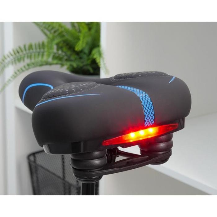 OEM - Cykel Saddle Med Built-in LED Lampa - Svart
