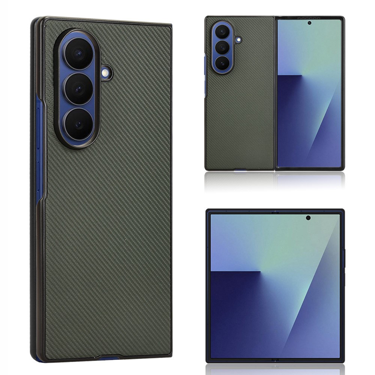 Galaxy Z Fold7 Mobilskal Shockproof Carbon Fiber - Grön | 2353 | AlltMobil