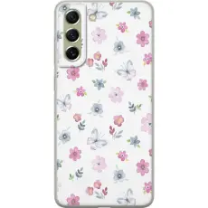 Gustaf - Mobilskal till Samsung Galaxy S21 FE 5G med Blommor och fj&auml;rillar