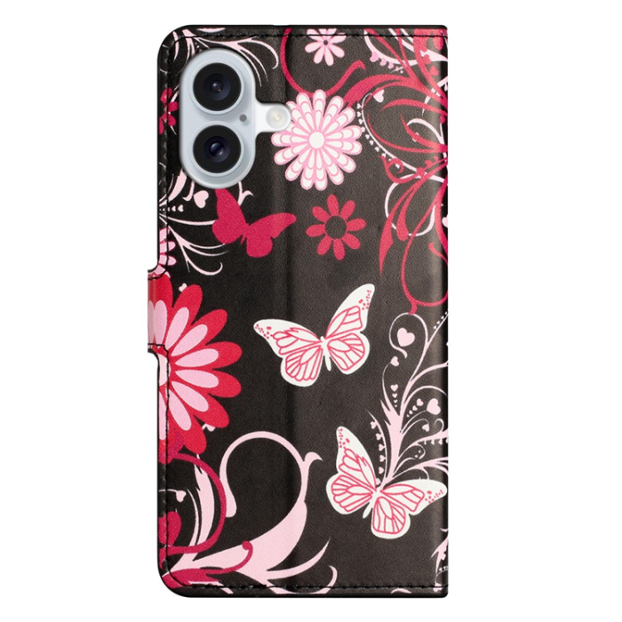 A-One Brand - iPhone 17 Plånboksfodral Pattern Print - Svart Fjäril