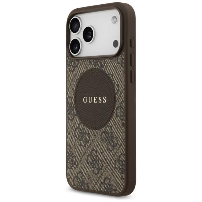 Guess - Guess iPhone 17 Pro Max Mobilskal MagSafe 4G Circle Classic Logo - Brun