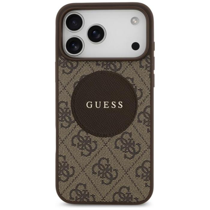 Guess - Guess iPhone 17 Pro Max Mobilskal MagSafe 4G Circle Classic Logo - Brun