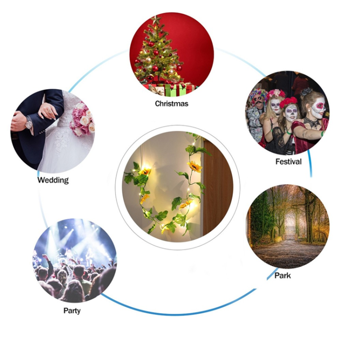 OEM - Ljusslingor 6.56ft Vattentät Flower Shaped Hängande 20LEDs