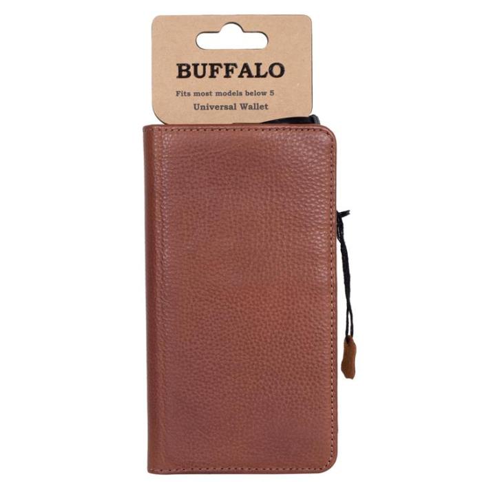 BUFFALO - BUFFALO äkta läder Mobilfodral Universal upp till 5