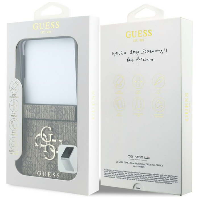 Guess - Guess Mobilskal För Galaxy Z Flip 8 Big 4G Logo - Brun