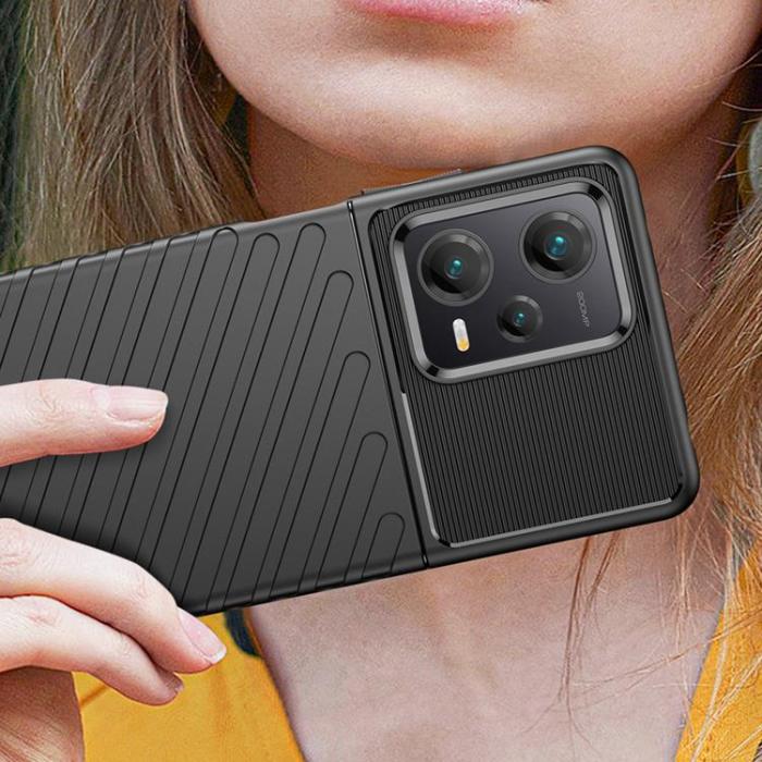 OEM - Xiaomi Redmi Note 12 Pro Plus Mobilskal Thunder Armor Silikon - Svart