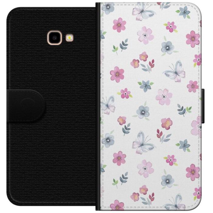 iSecrets - Plånboksfodral till Samsung Galaxy J4+ med Blommor och fjärillar