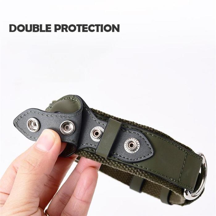 A-One Brand - Airtag halsband för katt & hund PU-Läder - Grön