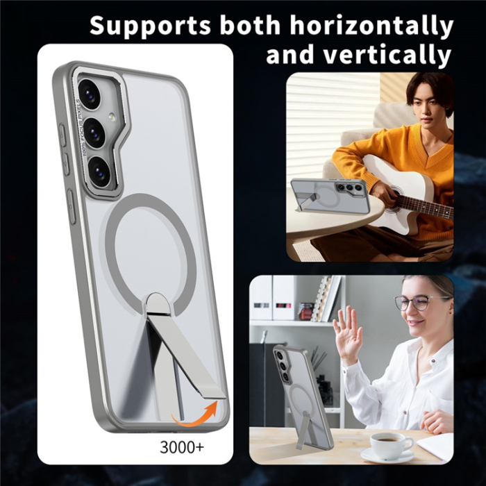 A-One Brand - Mobilskal till Galaxy S25 Plus/S24 Plus MagSafe Kickstativ Acrylic