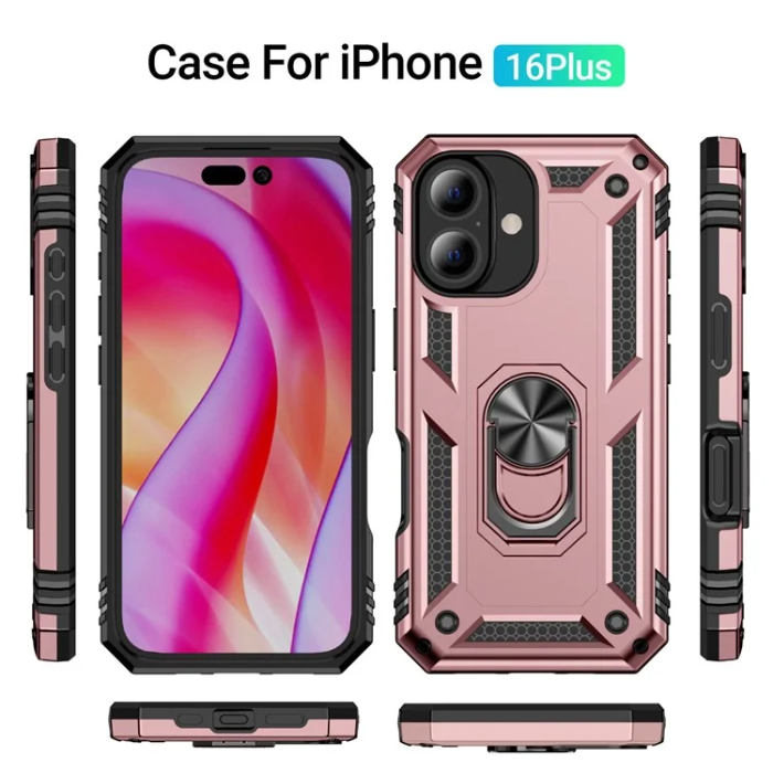 A-One Brand - iPhone 16 Plus Mobilskal med Kickstand - Roséguld