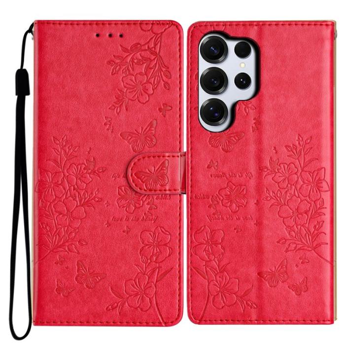 OEM - Samsung Galaxy S26 Ultra Plånboksfodral Konstläder Flip Cover - Röd