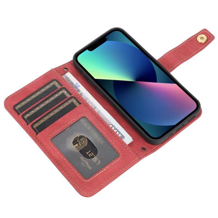 OEM - iPhone 14 Plus Plånboksfodral Flip - Röd