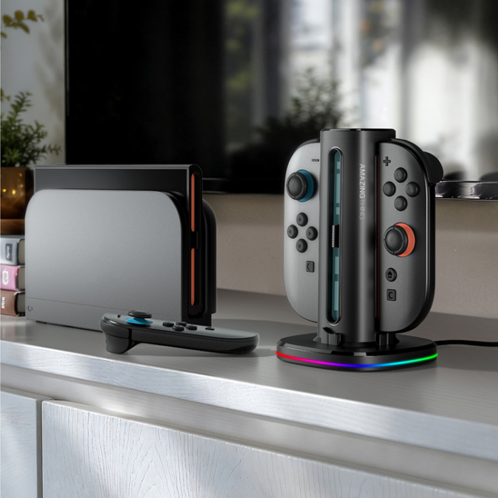 AmazingThing - AmazingThing Nintendo Switch 2 Laddare Thunder Pro PlayDock - Svart