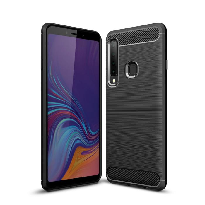 OEM - Carbon Brushed Mobilskal till Samsung Galaxy A7 (2018) - Svart