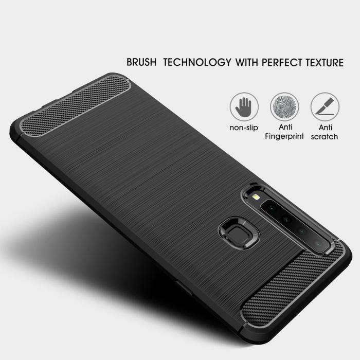 OEM - Carbon Brushed Mobilskal till Samsung Galaxy A7 (2018) - Svart