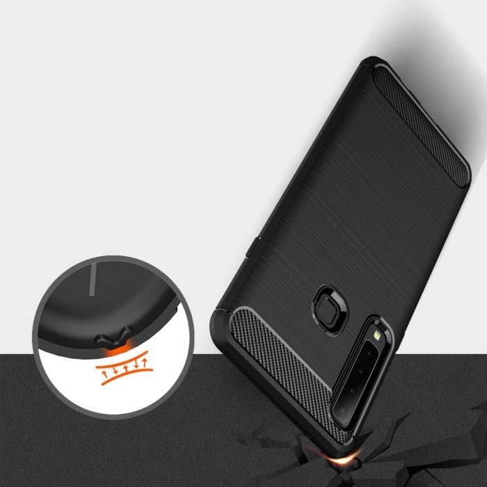 OEM - Carbon Brushed Mobilskal till Samsung Galaxy A7 (2018) - Svart