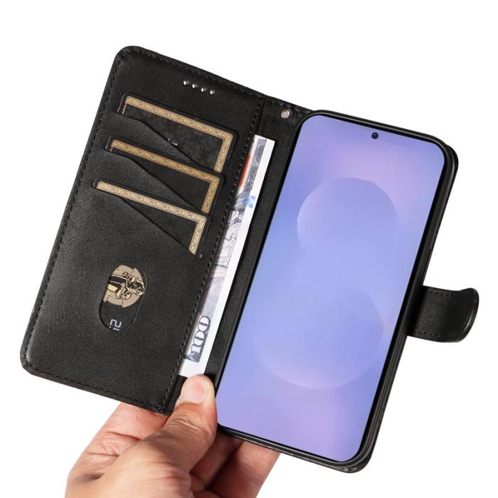 OEM - T-Shape Samsung Galaxy S26 Plus Plånboksfodral Konstläder Ställ - Svart