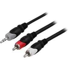 UTGATT5 - DELTACO Ljudkabel 3,5mm ha - 2xRCA ha 20m