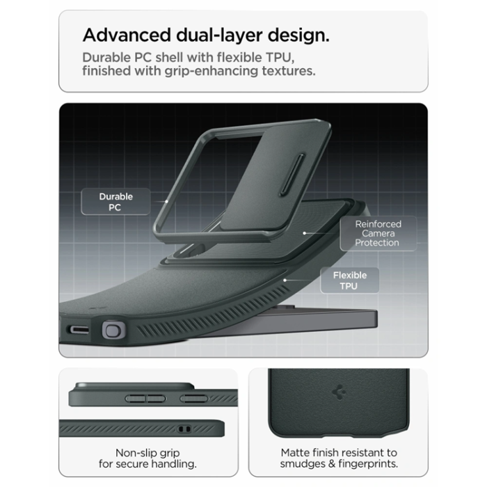 Spigen - Spigen Mobilskal För Galaxy S26 Ultra Optik Armor - Abyss Grön