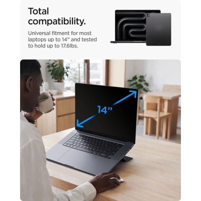Spigen - Spigen Laptopstativ Slimfold LD201-S6 - Rymdgrå