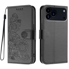 A-One Brand - iPhone 17 Pro Max Plånboksfodral Mandala Flower - Svart