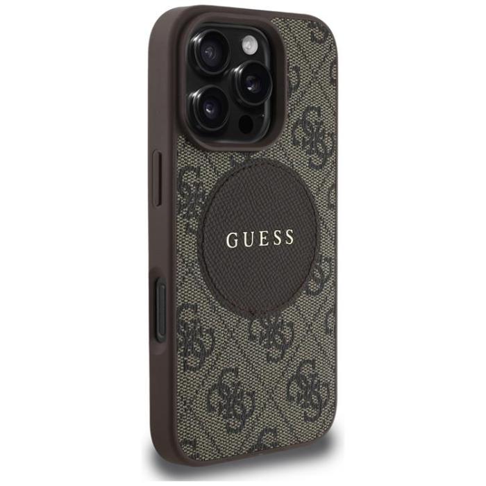 Guess - Guess iPhone 16 Pro Mobilskal MagSafe 4G Circle - Brun