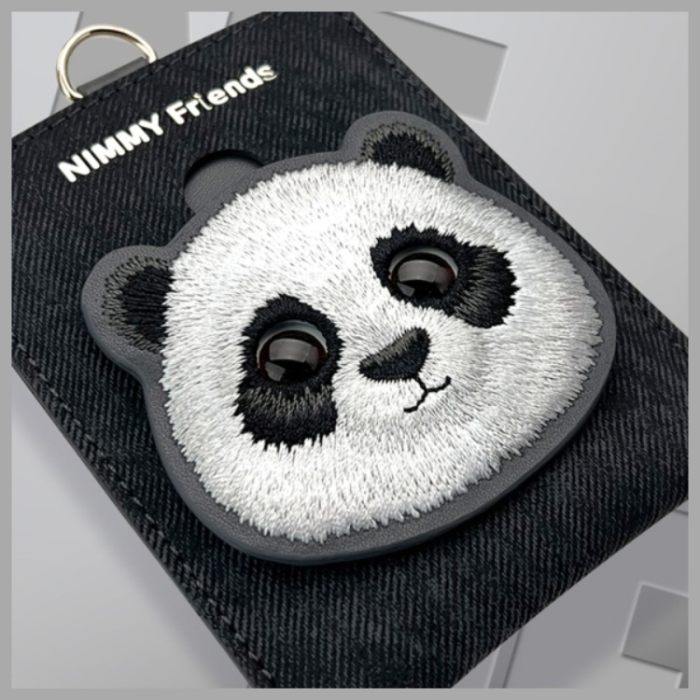 NIMMY - Nimmy Korthållare Big Eyed Pet 2.0 Panda - Svart